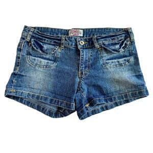 Vintage Y2K Deb Low Rise Denim Mini Shorts Size 11 Blue Jean Micro Shorts